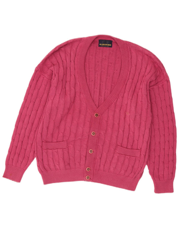 Il Granchio Suéter Cardigan Masculino Grande Rosa