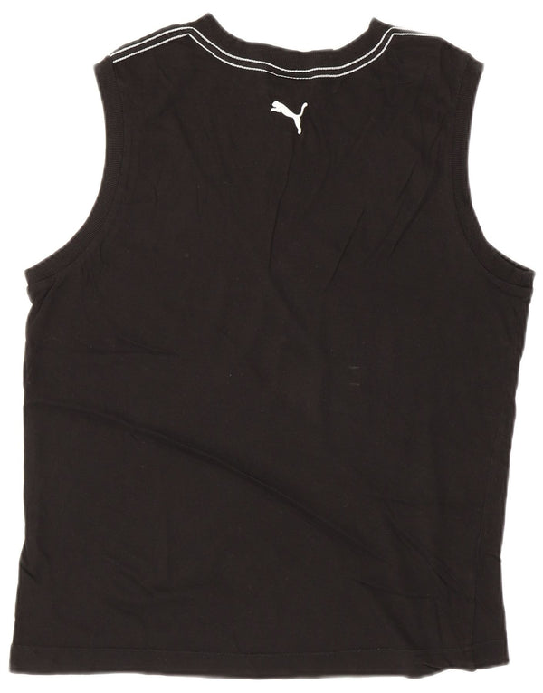 PUMA Mens Graphic Vest Top Grande Algodão Preto