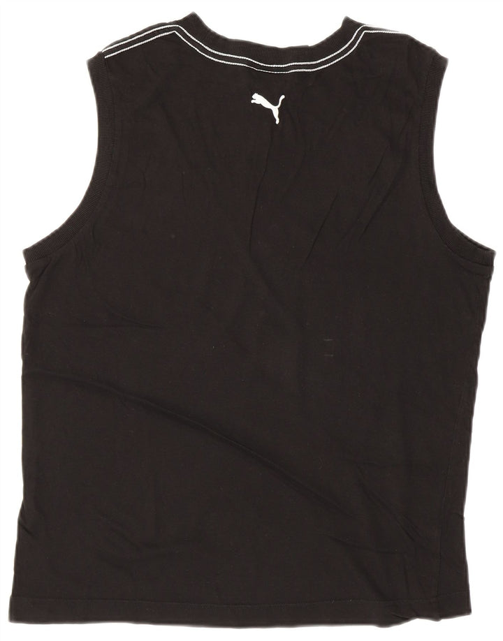 PUMA Mens Graphic Vest Top Grande Algodão Preto
