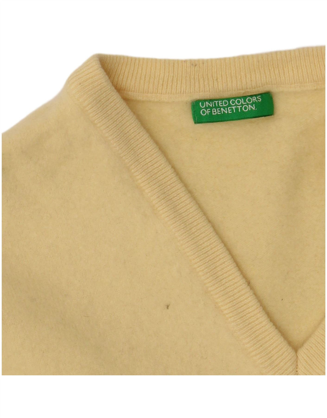 Suéter feminino BENETTON com decote em V 12-13 anos amarelo