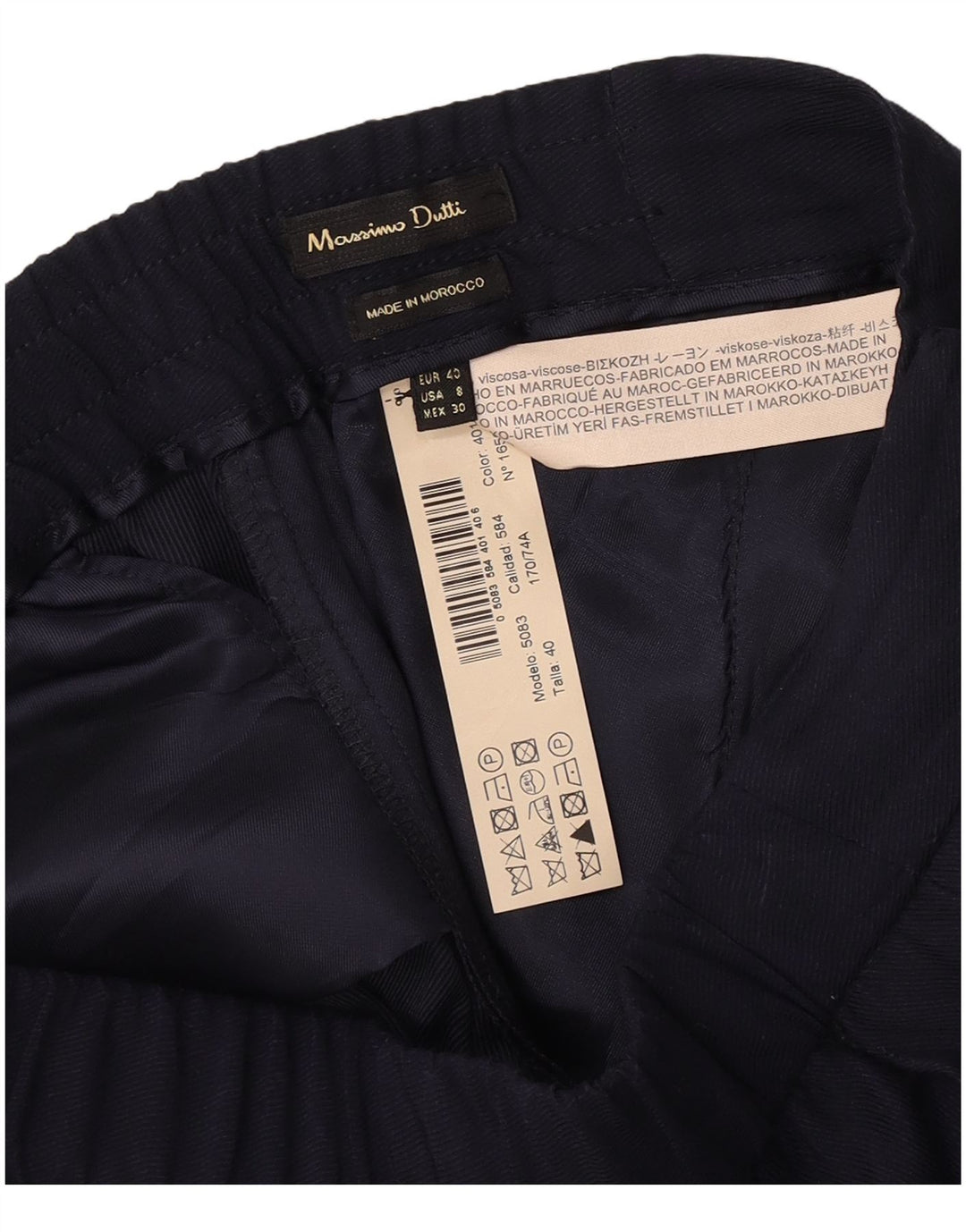 Calça Chino Reta Feminina Massimo Dutti EU 40 Médio W30 L29 Azul Marinho