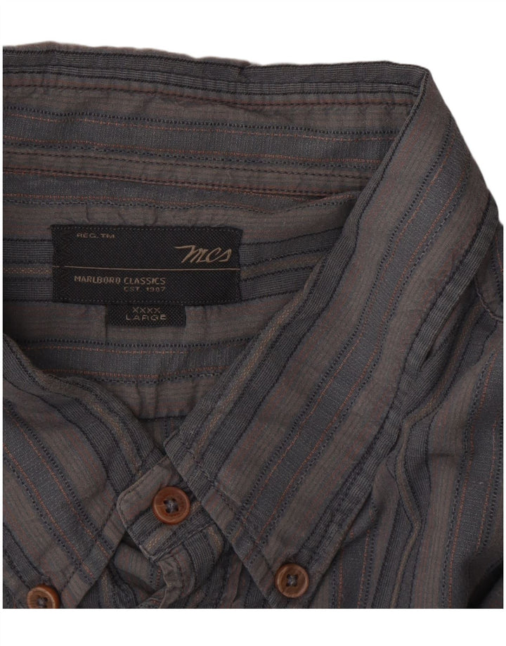 Camisa masculina Marlboro Classics 4XL listrada azul