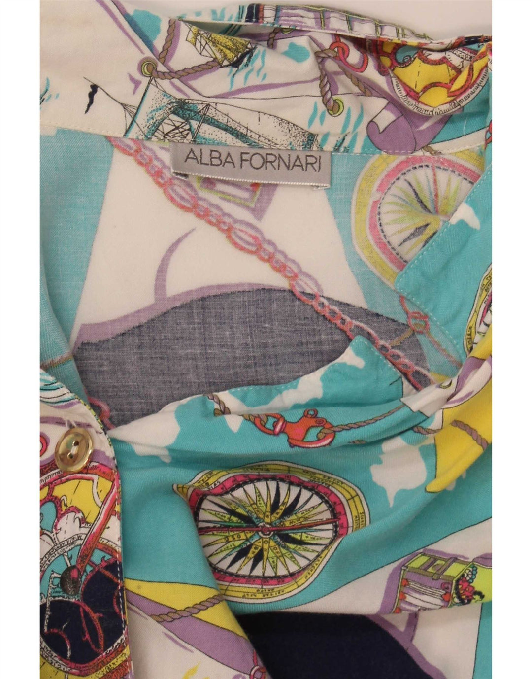 Blusa feminina Alba Fornari com estampa abstrata Reino Unido 14 grande multicolorida