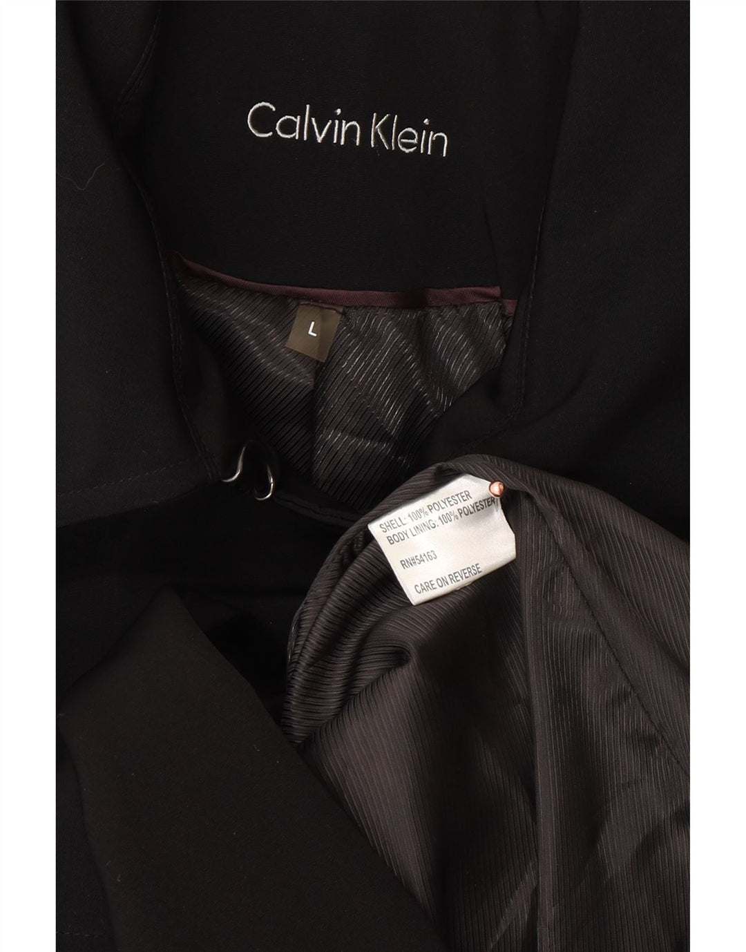 Casaco impermeável feminino CALVIN KLEIN Reino Unido 16 grande poliéster preto