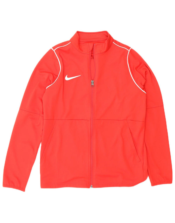 Jaqueta Nike Boys Dri Fit Tracksuit 12-13 anos grande poliéster vermelho