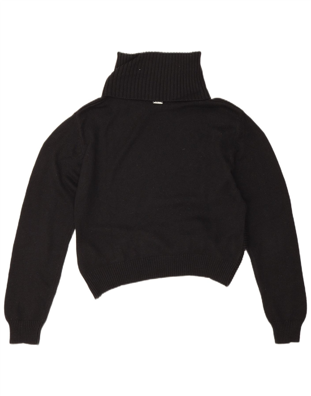 Suéter feminino Guess com gola alta e gola redonda Reino Unido 14 algodão preto médio