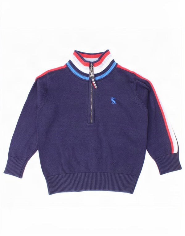 Suéter Joules Baby Boys com zíper e gola em bloco colorido azul marinho de 18 a 24 meses