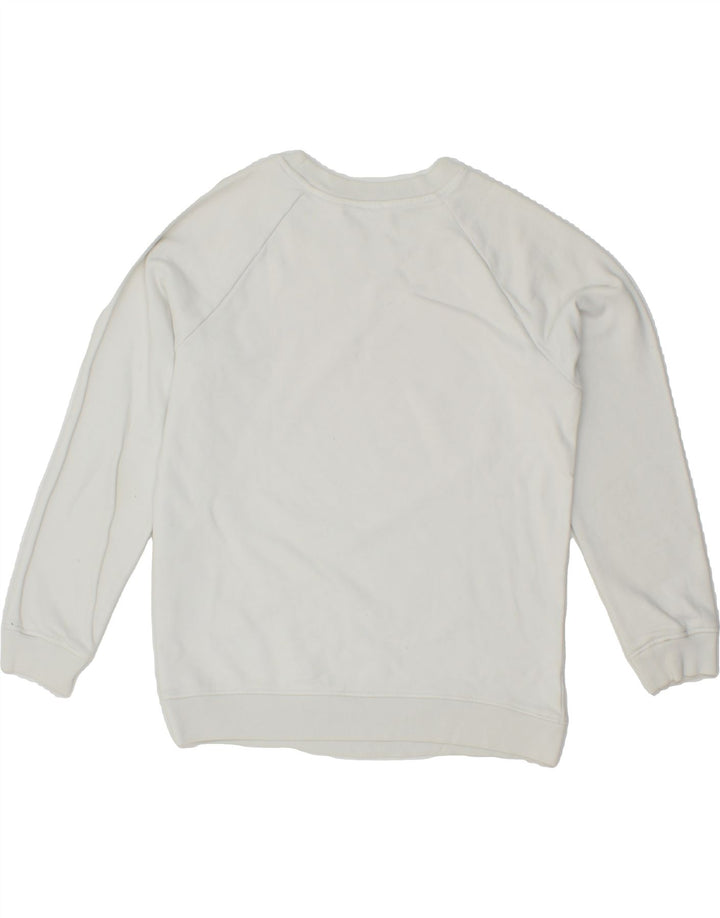 LEVI'S Womens Oversized Graphic Sweatshirt Jumper UK 6 XS White Cotton Vintage Levi's and Second-Hand Levi's from Messina Hembry 