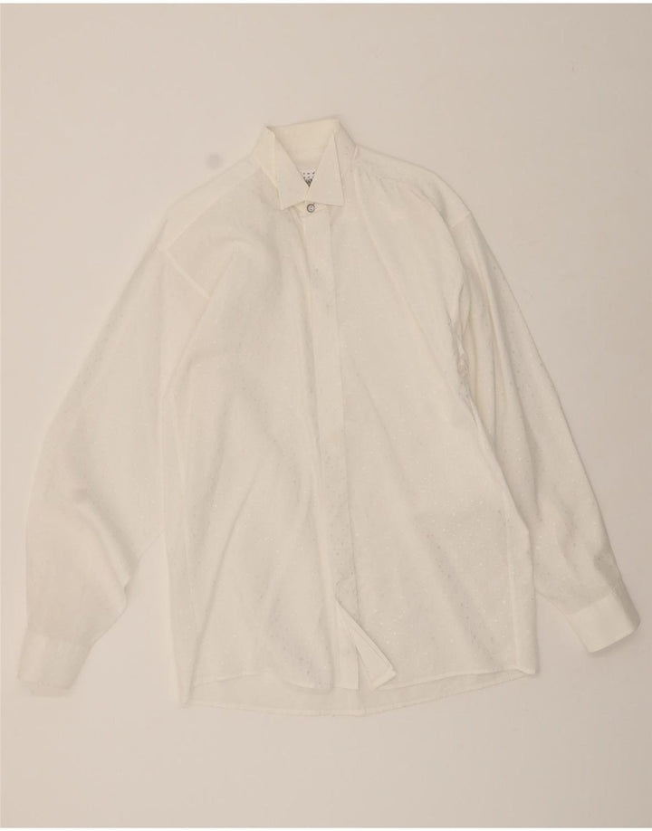 CASA MODA Mens Shirt Medium Off White Vintage Casa Moda and Second-Hand Casa Moda from Messina Hembry 