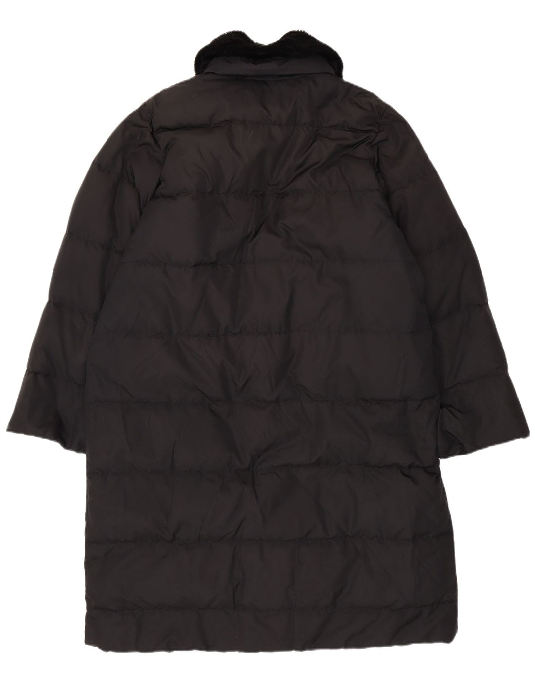 Casaco acolchoado grande para fim de semana feminino Max Mara Reino Unido 12 médio preto poliamida