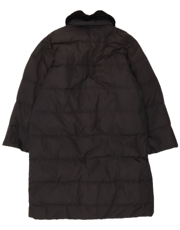 Casaco acolchoado grande para fim de semana feminino Max Mara Reino Unido 12 médio preto poliamida