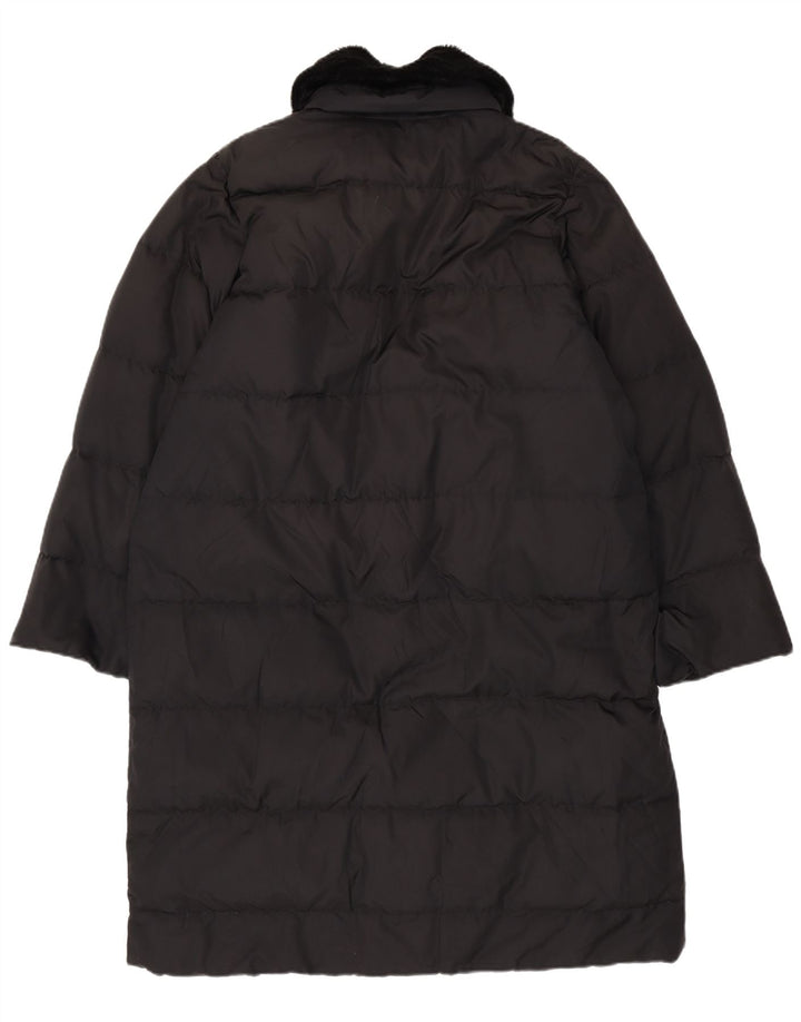 Casaco acolchoado grande para fim de semana feminino Max Mara Reino Unido 12 médio preto poliamida