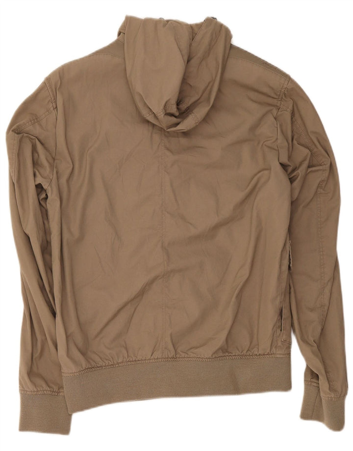 Jaqueta utilitária masculina Geox com capuz UK 36 algodão bege pequeno