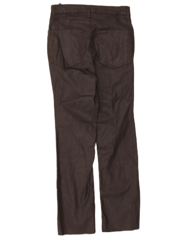 Calça feminina casual reta encerada Zara EU 34 2XS W24 L25 algodão preto