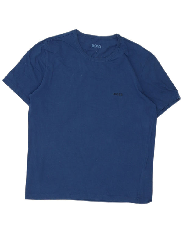 Camiseta feminina Hugo Boss UK 16 grande algodão azul