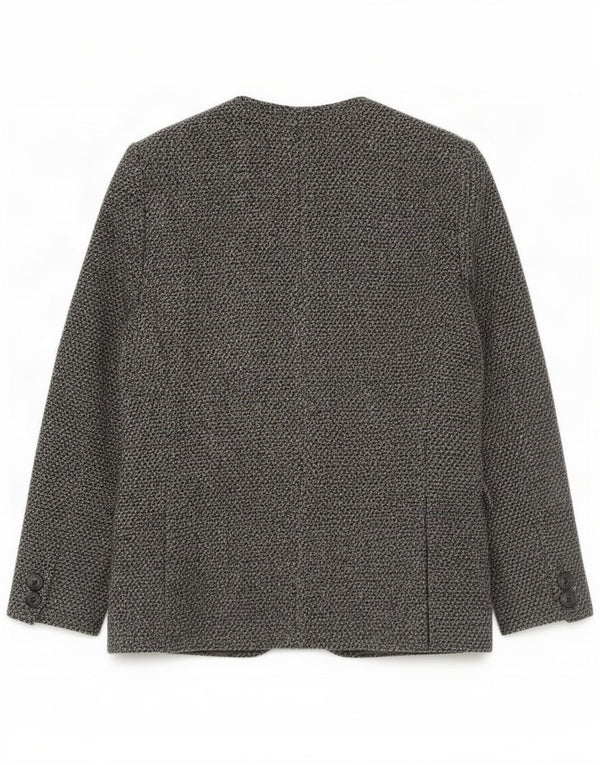 Jaqueta blazer feminina vintage de 3 botões Reino Unido 14 Lã cinza grande