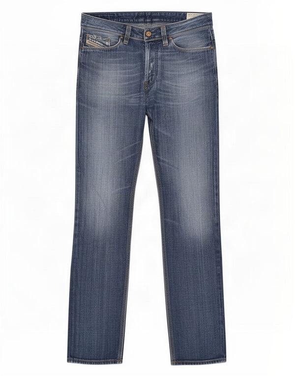 Diesel Masculino Keever Straight Jeans W32 L32 Azul Algodão