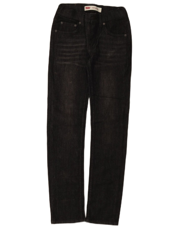 Levi's Boys 510 Skinny Jeans 9-10 Anos W24 L28 Algodão Preto