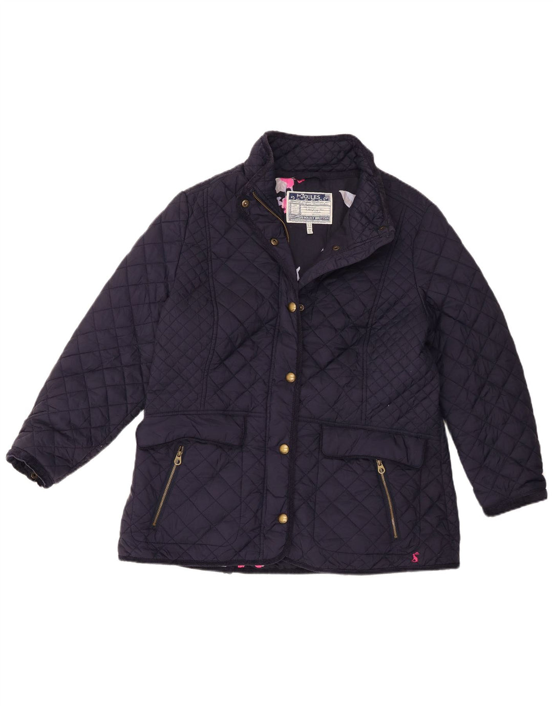 Jaqueta acolchoada feminina Joules UK 18 XL azul marinho poliamida