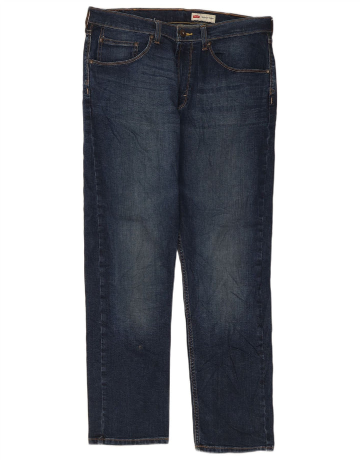 Wrangler Mens Regular Tapered Jeans W34 L30 Azul Marinho Algodão