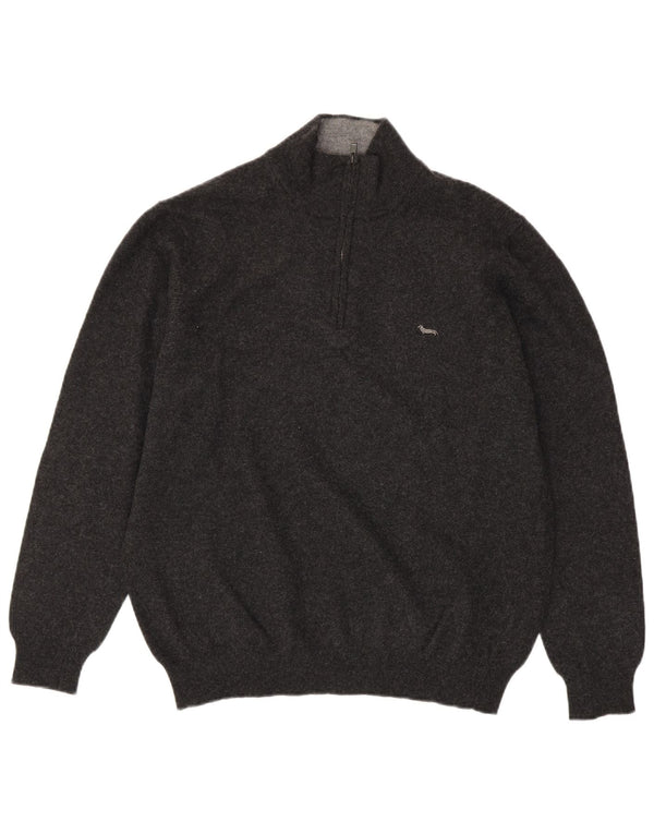 Suéter masculino Harmont & Blaine com zíper e gola 3XL lã cinza