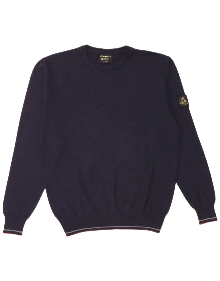 Suéter masculino Refrigiwear de ajuste regular com gola redonda pequeno azul marinho