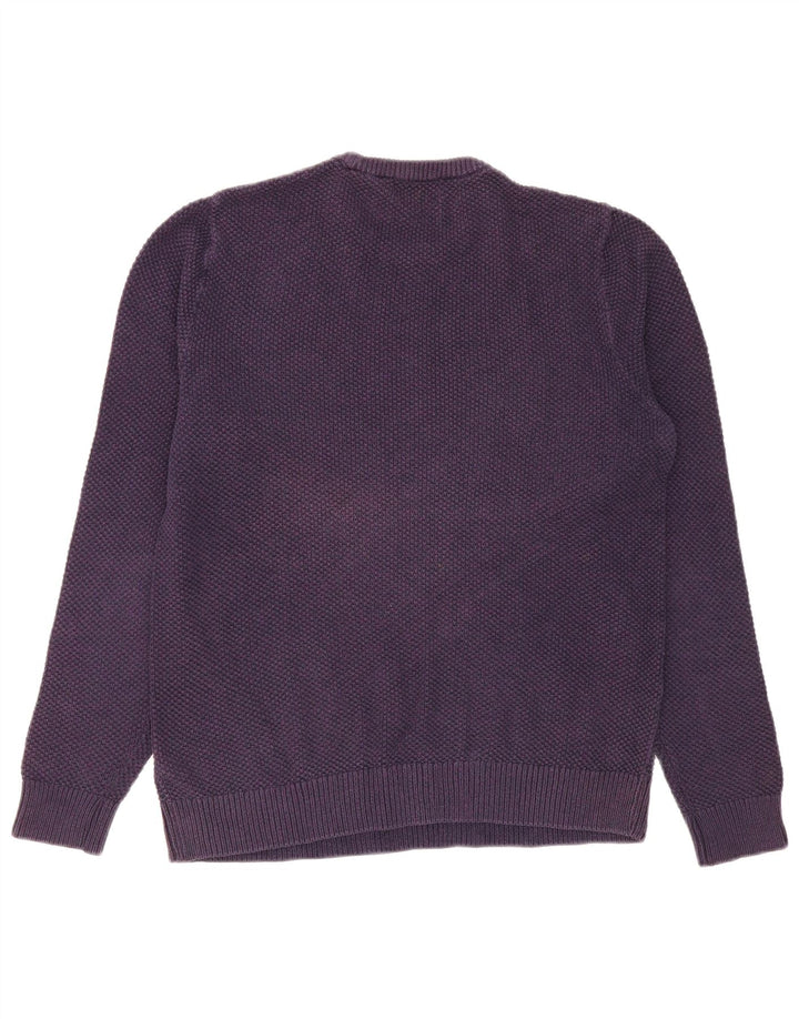 Suéter masculino MARKS & SPENCER com gola redonda, algodão roxo médio