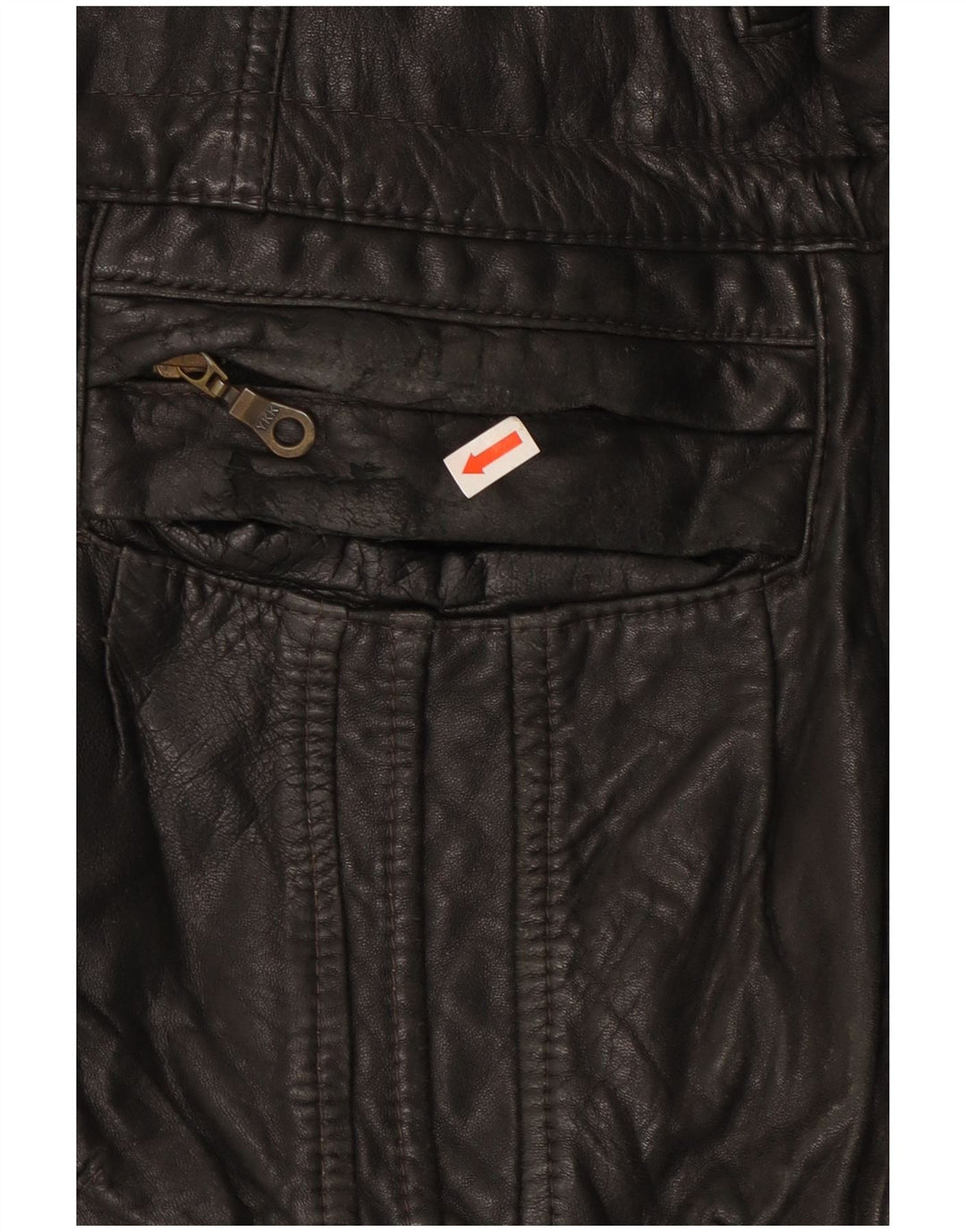 Jaqueta de couro masculina vintage UK 44 2XL couro preto