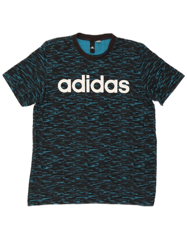 Camiseta Adidas Masculina Climalite Graphic Top Pequeno Azul Marinho Salpicado