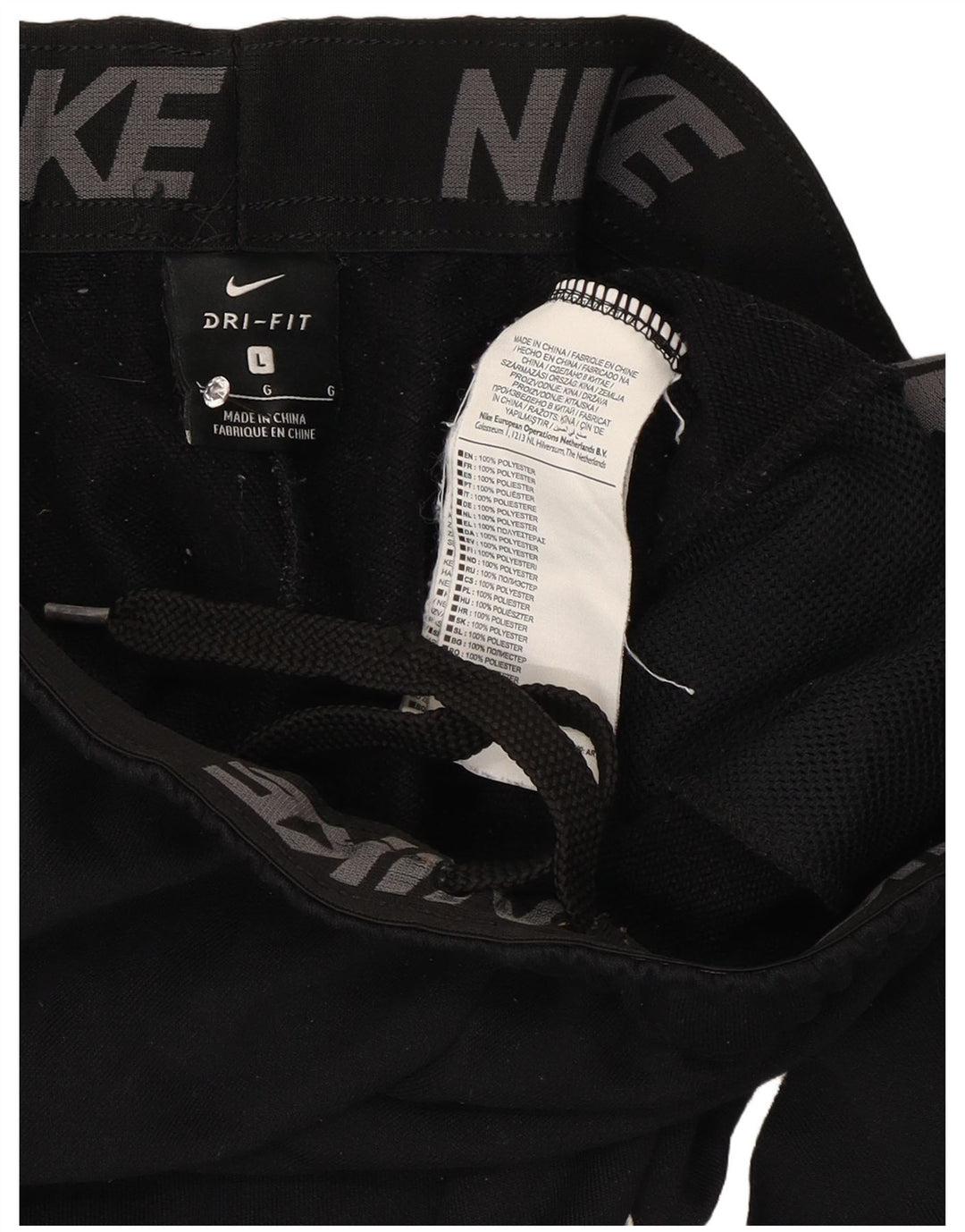 Nike Mens Dri Fit Calças de treino Joggers Grande Poliéster Preto