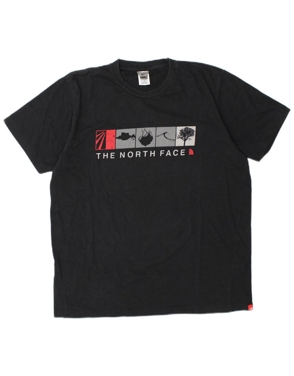 Camiseta gráfica masculina The North Face grande algodão preto