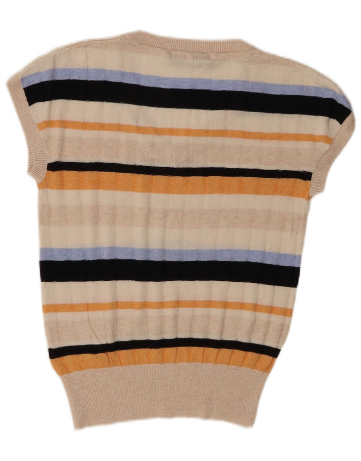 Regata feminina Marks & Spencer com colete UK 10 pequena listrada multicolorida