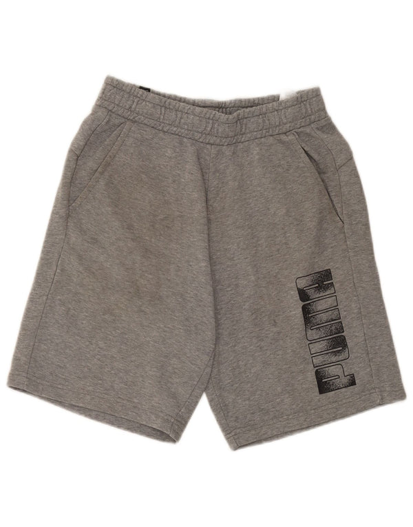 Shorts esportivos gráficos masculinos Puma pequeno algodão manchado cinza