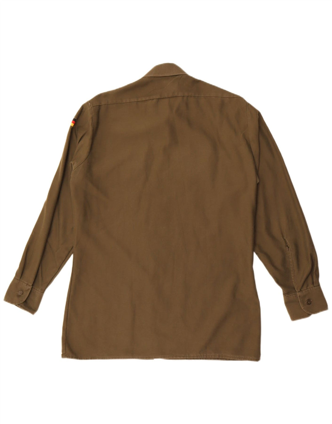 Camisa masculina vintage tamanho 39/40 poliéster cáqui médio
