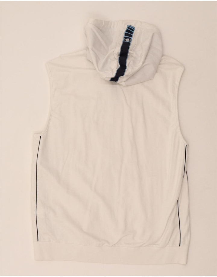 LOTTO Womens Sleeveless Zip Hoodie Sweater UK 18 XL White Cotton Vintage Lotto and Second-Hand Lotto from Messina Hembry 