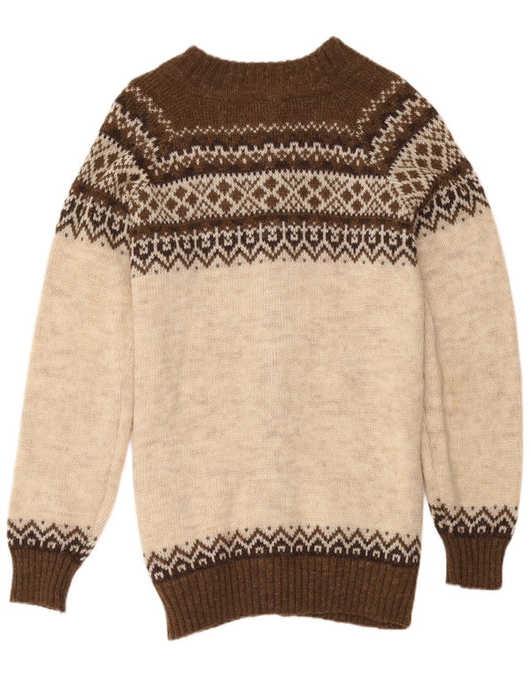 Suéter cardigã feminino Longline Gianni Abra IT 52 2XL marrom Fair Isle
