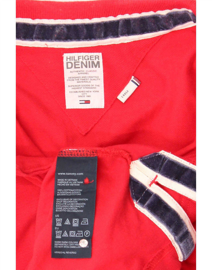 Camisa polo masculina Tommy Hilfiger grande algodão vermelho