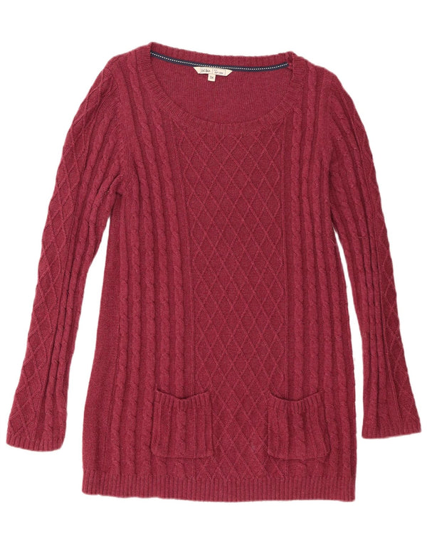 Suéter feminino com gola canoa Fat Face, algodão marrom grande Reino Unido 16