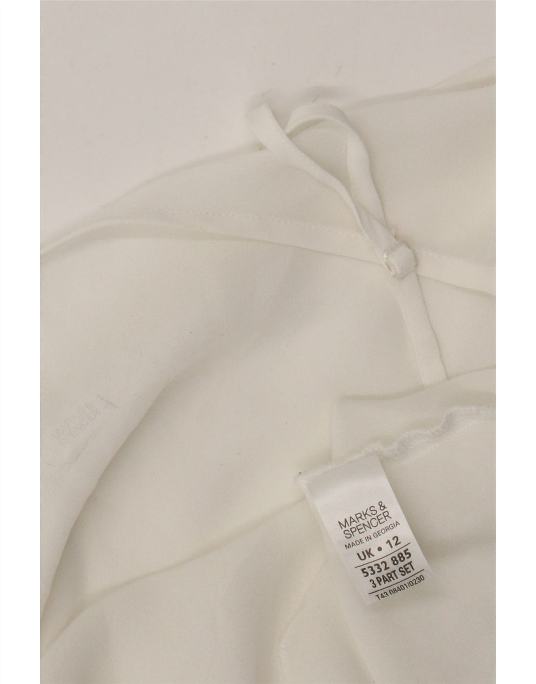 Top cami transparente feminino Marks & Spencer UK 12 poliéster branco médio