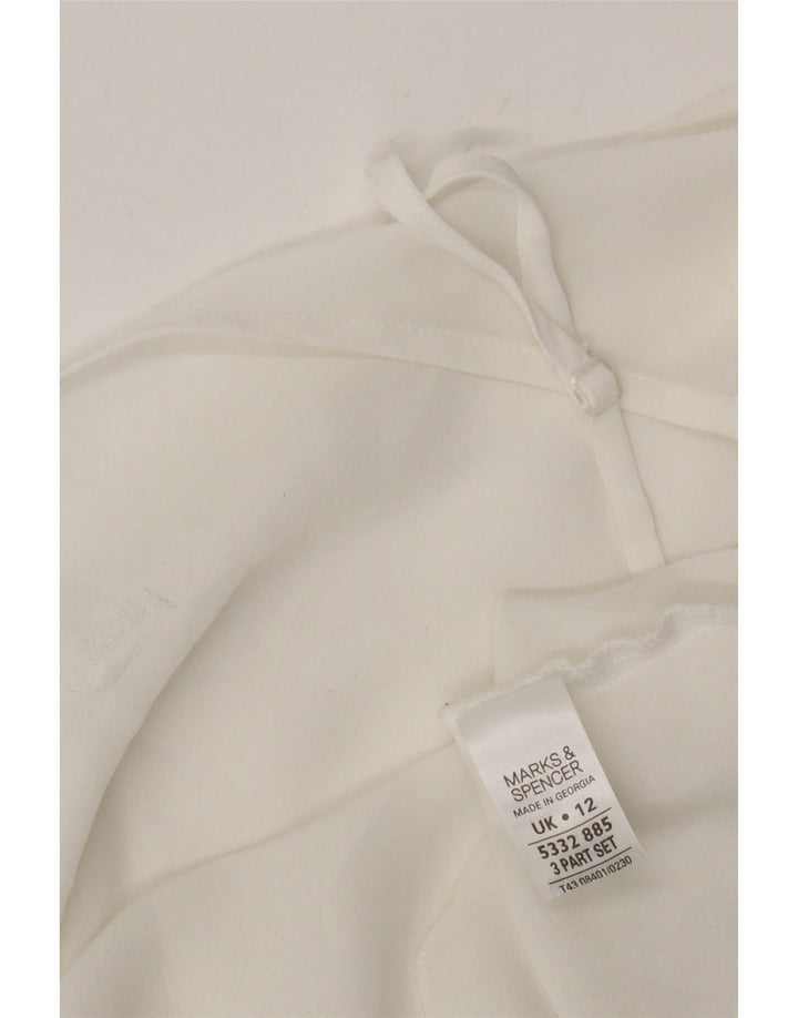 Top cami transparente feminino Marks & Spencer UK 12 poliéster branco médio