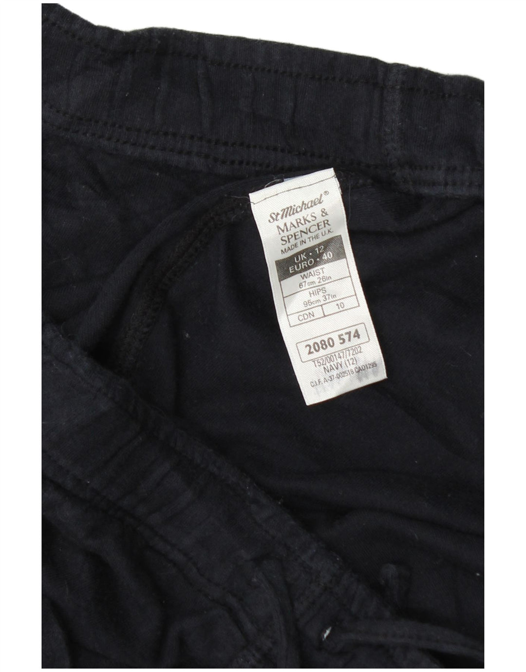 Shorts esportivos femininos Marks & Spencer Reino Unido 12 algodão azul marinho médio