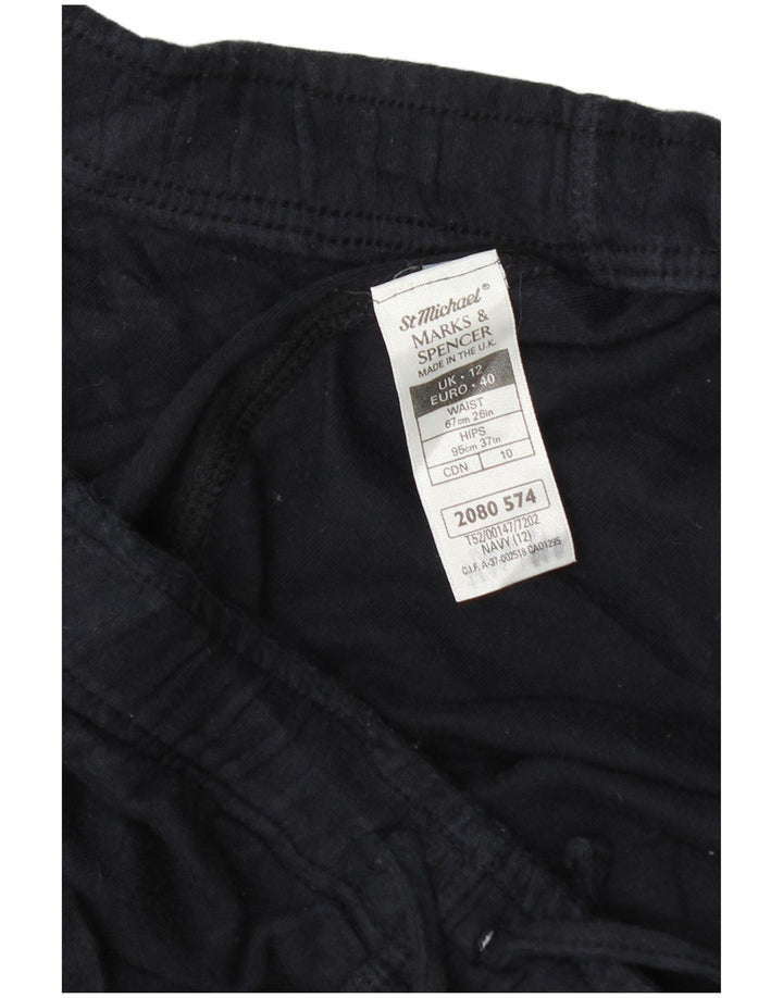 Shorts esportivos femininos Marks & Spencer Reino Unido 12 algodão azul marinho médio