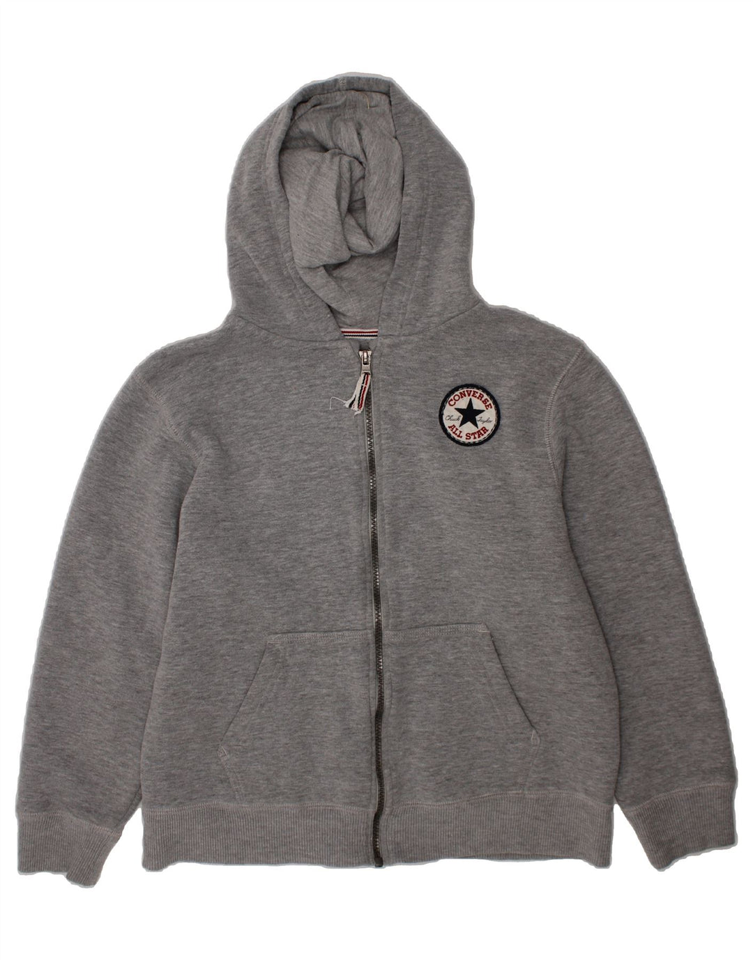 CONVERSE Boys Zip Hoodie Sweater 12-13 Years Large Grey Cotton Vintage Converse and Second-Hand Converse from Messina Hembry 