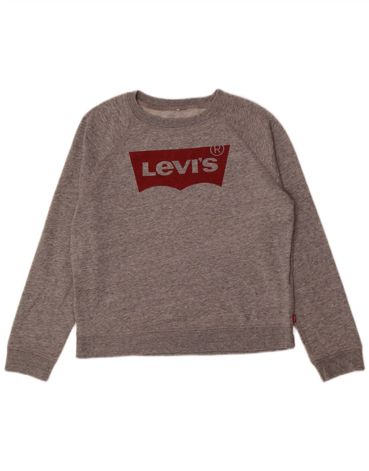 Moletom gráfico feminino Levi's Jumper UK 14 cinza médio manchado
