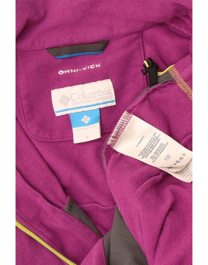 Jaqueta feminina de lã Omni-Wick COLUMBIA Reino Unido 12 poliéster roxo médio