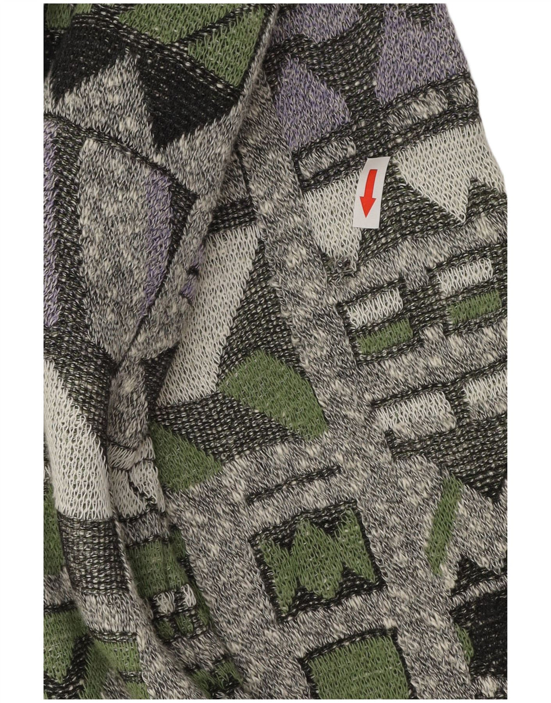 Suéter cardigã masculino VINTAGE 2XL geométrico multicolorido