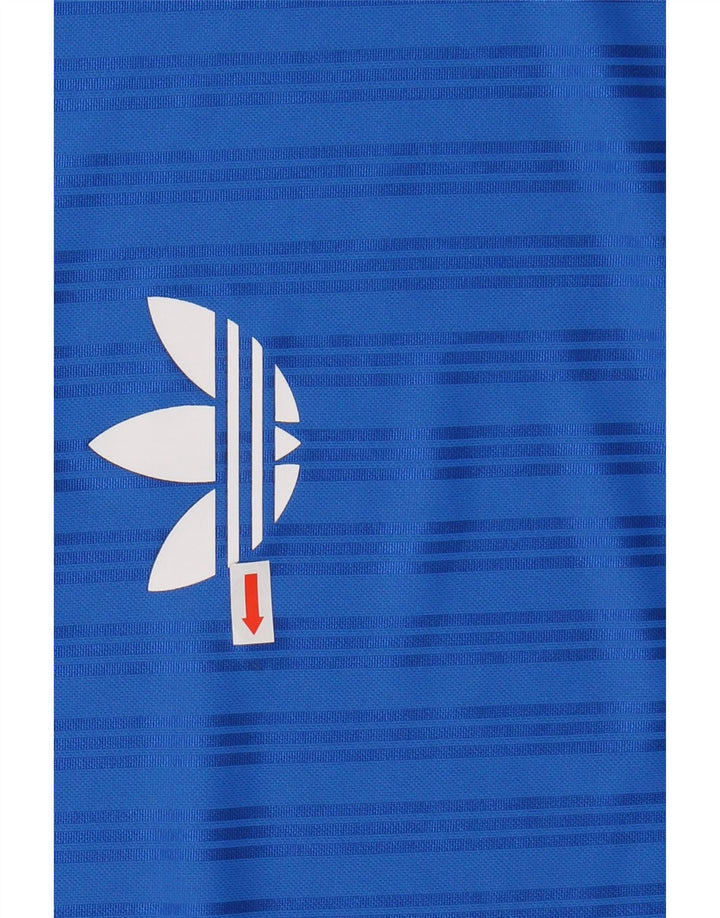 ADIDAS Mens Graphic T-Shirt Top Médio Azul Listrado Poliéster