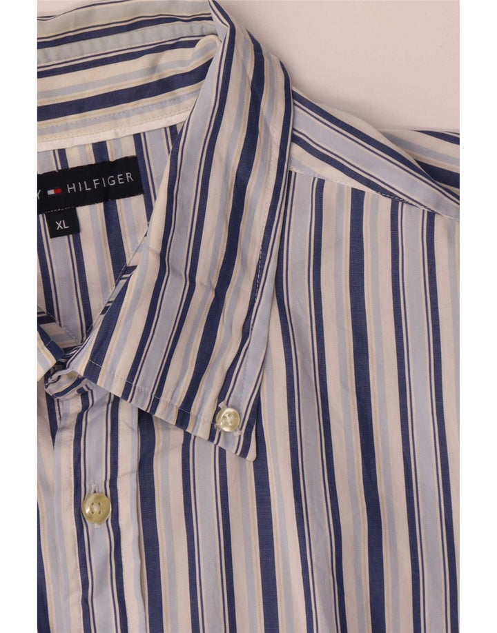 Camisa masculina Tommy Hilfiger XL listrada azul de algodão
