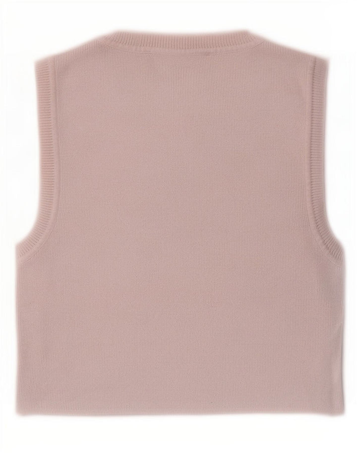 Zara Womens Crop Vest Top Reino Unido 12 Médio Bege