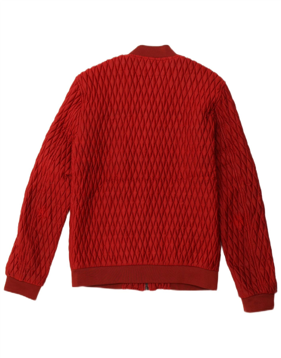 Jaqueta bomber acolchoada masculina Zara Reino Unido 40 grande poliéster vermelho
